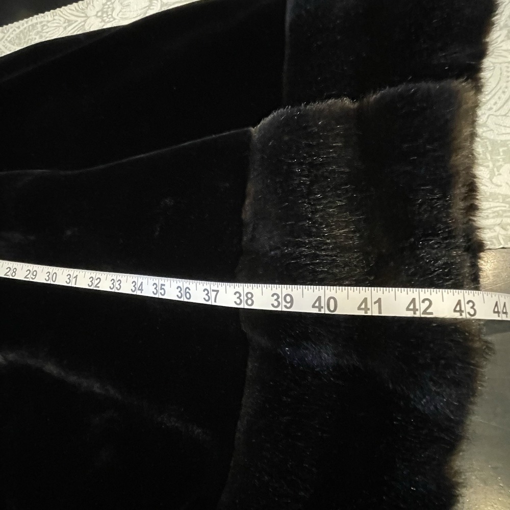 Vintage Borgazia By Russel Taylor Women's Long Faux Fur Coat Black & Brown Sz M - Picture 12 of 12